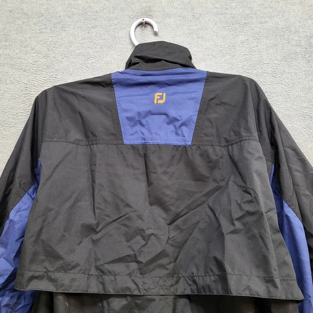 VINTAGE FootJoy Men Jacket‎ Medium Black DryJoys Windbreaker Full Zip